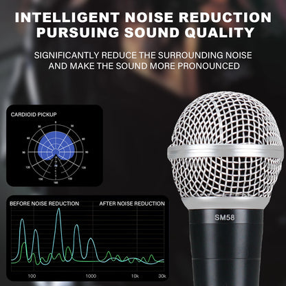 3PCS Sm58switch Wired Microphone With Clips Suitcase Cardioid Dynamic Microphone For Stage Singing Karaoke BBOX REC