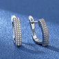 925 Sterling Silver Earrings Jewelry High Quality Retro Simple Pattern Purple White Zircon Earrings Hot Sale