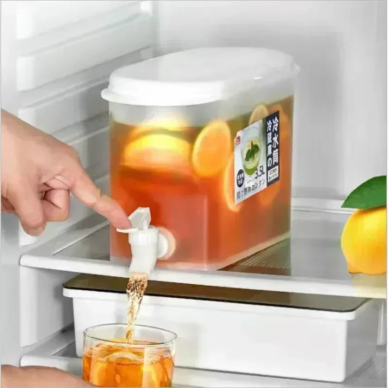 1/2pcs 3.5L Large Capacity Cold Water Jug Food Grade Cold Water Jug with Tap Ice Drink Dispenser Temperature Resistance