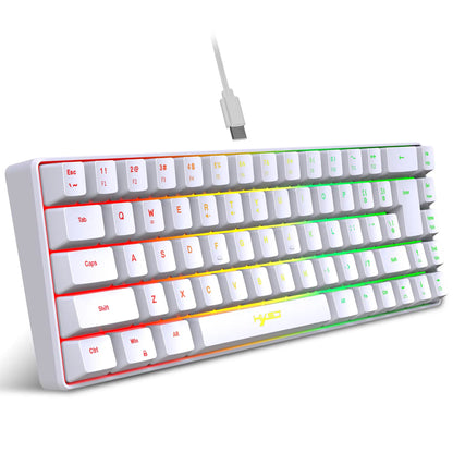New Portable Wired Mini Mechanical Keyboard K61 Mini Keyboard Wired 61 Keys Phantom RGB,Black White Red Red/Blue Switch
