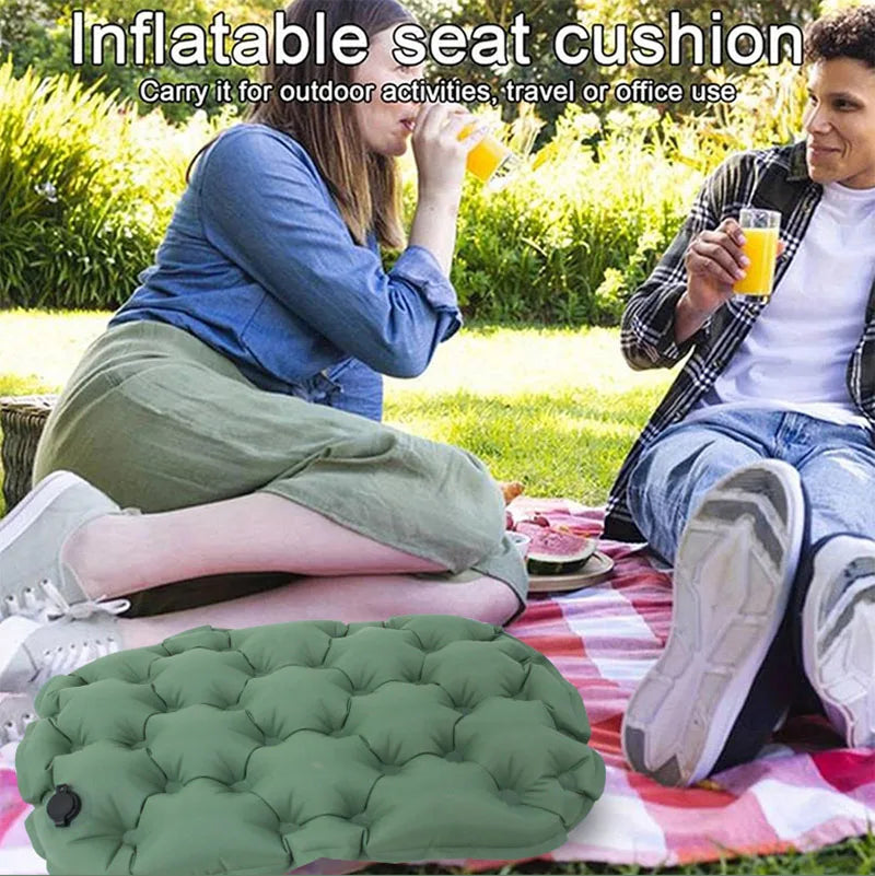 Portable Inflatable Outdoor Moisture-Proof Seat Cushion Travel Camping Sitting Pad Foldable Mattress Seat for Home Office