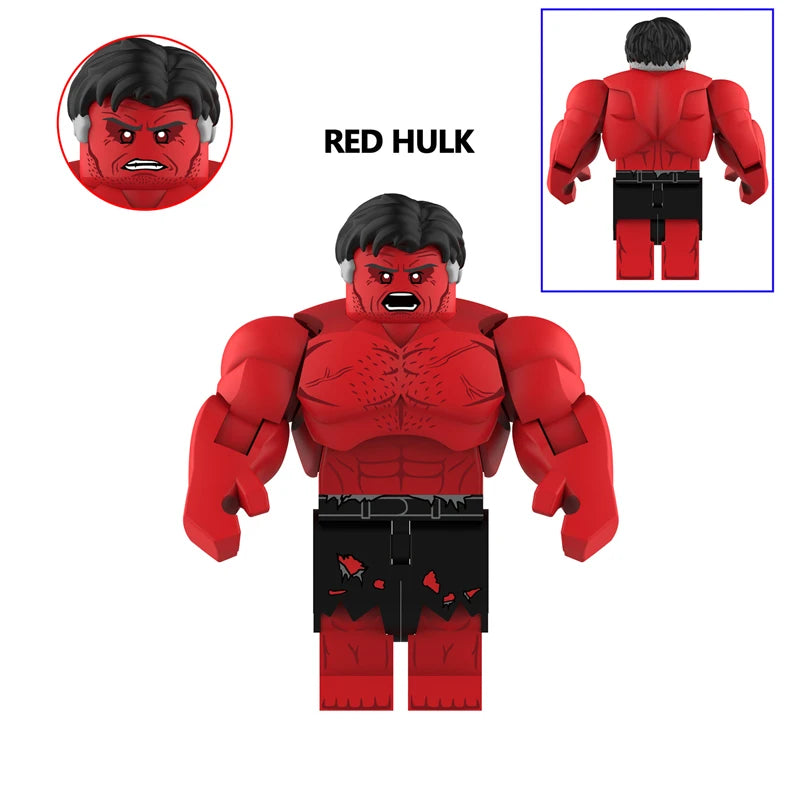7.5CM Big Size Movable Figure Hulk Lizard Rhino Thing Colossus Hulkbusters Infinity War Model Building Blocks Toys Action Bricks