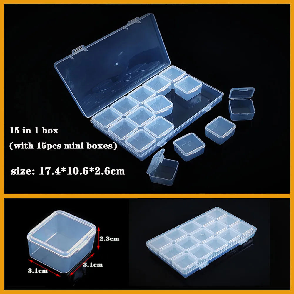 Transparent Plastic Box Screw Compartment Box Jewelry Earring Display Case Container Clear Terminal Organizer Tool Storage boxes