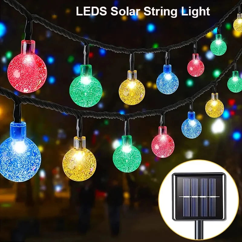 5/6.5/12M Solar Bubble Ball String Light Outdoor Lighting Waterproof 8 Functions Halloween Christmas Holiday Decorative Lamp