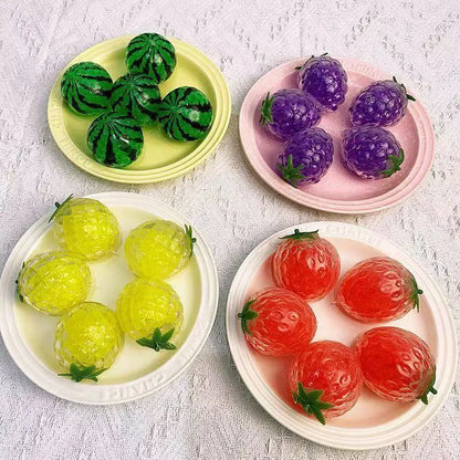 Fruit Shaped Squeeze Ball Toy Water Bead Fidget Sensory Stress Relief Gadget for Adults Dough Ball Fidget Toys Anxiety Relief