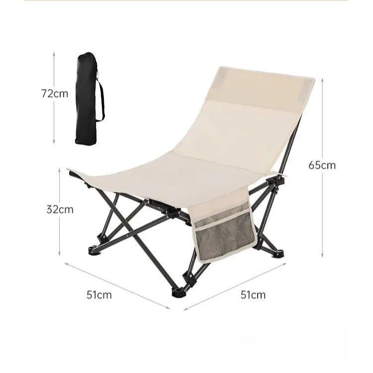 Outdoor Folding Lounge Chair Portable Office Chair Stool Adjustable Camping Fishing Leisure Chair Lunch Break Back Moon Chair