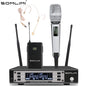 SOMLIMI 135G4 UHF Dual Channels Profession Wireless Microphone System Stage Performance Dynamic Long Distance Metal Handheld