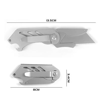 Stainless Steel Folding Utility Knife Sharp Pocket Knife With Back Splint EDC Survival Tool Corkscrew Replaceable SK5 Blade