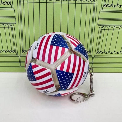 Football Soccer Keychain Fidget Stress Relief Pendant Multi National Team Souvenir Portable Decompression Toy With Gift Box