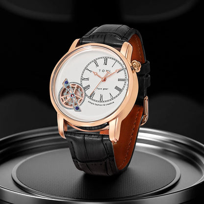 TOMI Set Gift Box Luxury and Fashionable Men's Quartz Watch Leisure Calendar Double Strap Quartz Watch Festival Gift