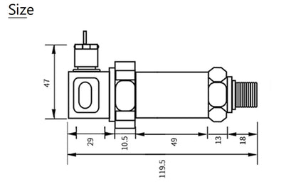 200bar 400bar 600bar NPT1/4 Water Oil Fuel Diesel Pressure Transmitter 4-20mA RS485 0-10V 0-5V Hydraulic Pressure Sensor QDX50A