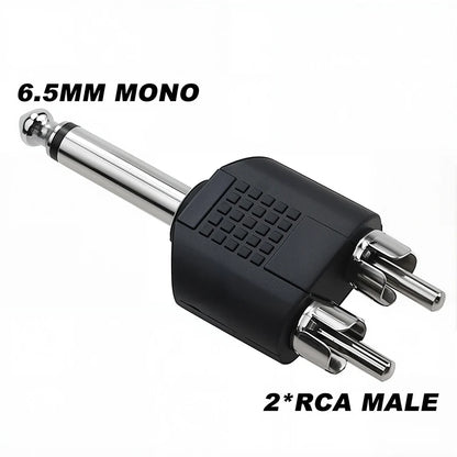 5pcs 6.35/6.5mm Male to 3.5mm Audio Stereo Mono Jack Female To Male Audio Jack Connector Adapter Converter Speaker