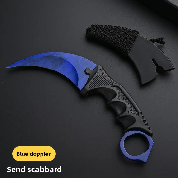 24styles Skin Karambit Precision Die Casting Stainless Steel Model Safety Outdoor Coaplay Claw Knives Collectible Game Toys Boys