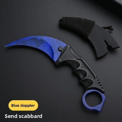 24styles Skin Karambit Precision Die Casting Stainless Steel Model Safety Outdoor Coaplay Claw Knives Collectible Game Toys Boys