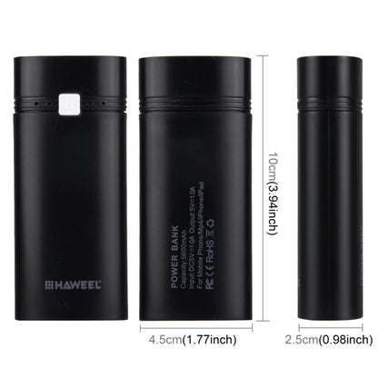 HAWEEL Phone Power Bank Box DIY 2x 18650 Battery 5600mAh Power Bank Shell Box with USB Output & Indicator, , Battery Not Include
