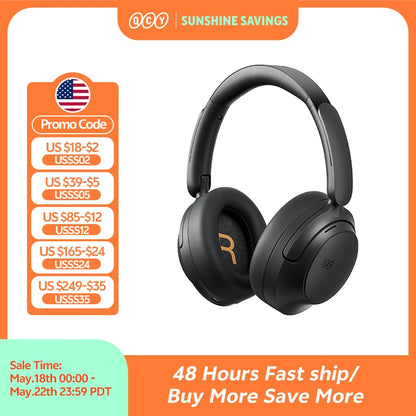 QCY H3S -56dB Adaptive ANC Over Ear Headphone Hi-Res LDAC Spatial Sound Wireless Earphone Bluetooth 6.0 Dual Driver 102H Headset