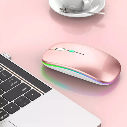 Rechargeable Wireless Mouse Bluetooth-compatible 2.4GHz Dual Modes Computer Mice with Nano Receiver for PC Laptop Macbook