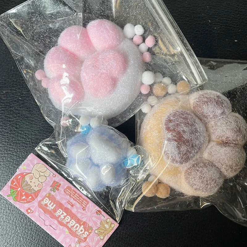 Squeeze Cat Paw Toys Cute Soft Abreact Relief Relax Toys Sticky Decompressing Pinching Cat Paw Stress Relief Squishy Toy Gift