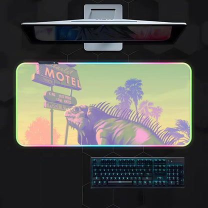 Game G-gta 6 Mouse Pad Gamer Luminescence Led Mouse Pad Gaming Table Rgb Deskmat Keyboard Pc Mousepad