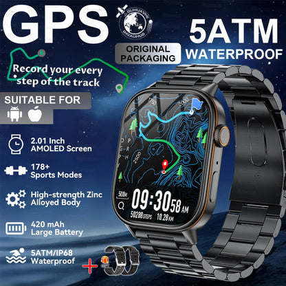 2026New Military Dual-band GPS Smart Watch Compass IP68K Waterproof Bluetooth Call Heart rate Sports Smart Watch For IOS Andriod