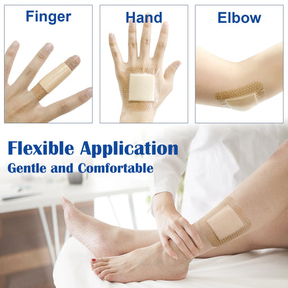 10pcs 3"x3"Silicone Foam Dressing Waterproof and High Absorbency Wound Bandage,Silicone Foam Border Pad for Wound Care