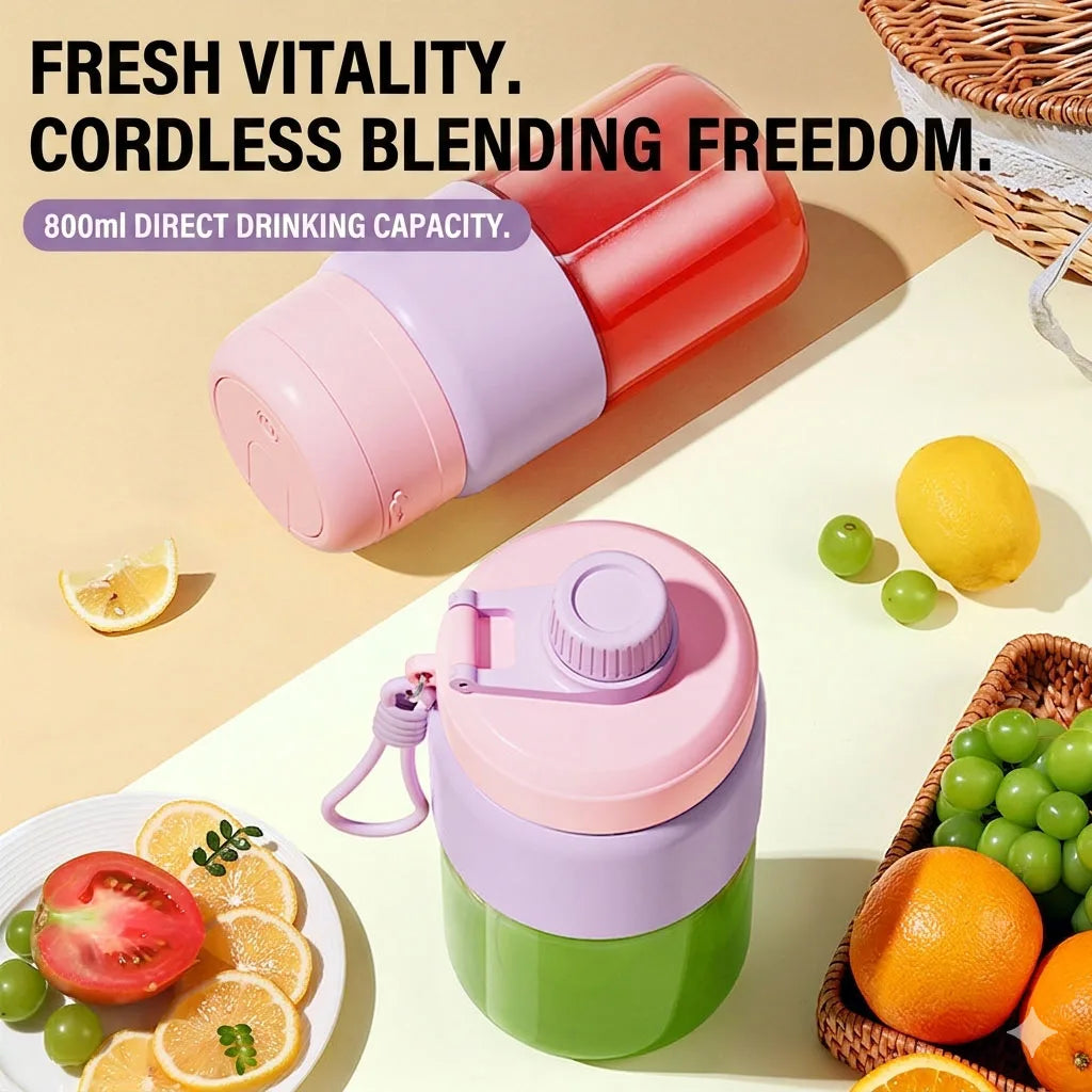 Portable Blender 38 Blades Electric Juicer Cup Rechargeable Smoothie Maker Wireless Automatic Fruit Mixer for Gym Travel Camping