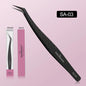 SAKURAHANA Professional Eyelash Tweezers Black Fiber Tip For Lash Extensions Mega Volume Mink Lashes Tool Makeup Artist Kit
