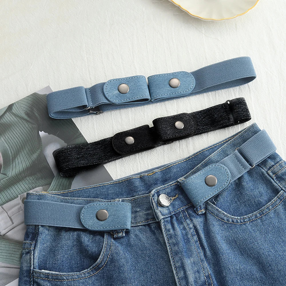 Lazy waist belt with no hole decoration, spring and summer jeans belt, seamless elasticity, versatile, invisible elasticity