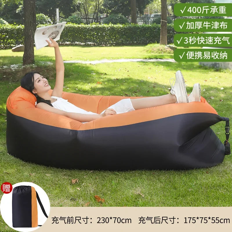 2026 HOT NEW Inflatable Lounger Air Sofa Extra Thick Foldable Couch For Outdoor Camping Beach Patio Quick Inflation Home
