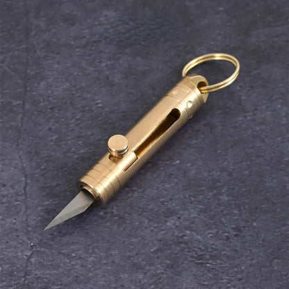 Sports Mini Copper Knife with Keychain Pendant - Portable Multi-functional Tool, Suitable for Camping, Daily Carrying and Paper Cutting, Portable Disassembly and Assembly Design, A Must for Men's Durable Outdoor Survival, Met