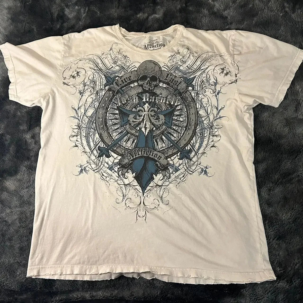 imited Stock Men's Harvester Skull T-Shirt Gothic Wings Cross Print  Vintage Streetwear Soft Breathable FabricL