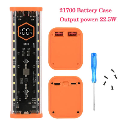 8Slots 18650/21700 Power Bank Case DIY Kit Mecha Transparent Quick Charge Flash Charger Battery Case Kit Power Bank Box Type C