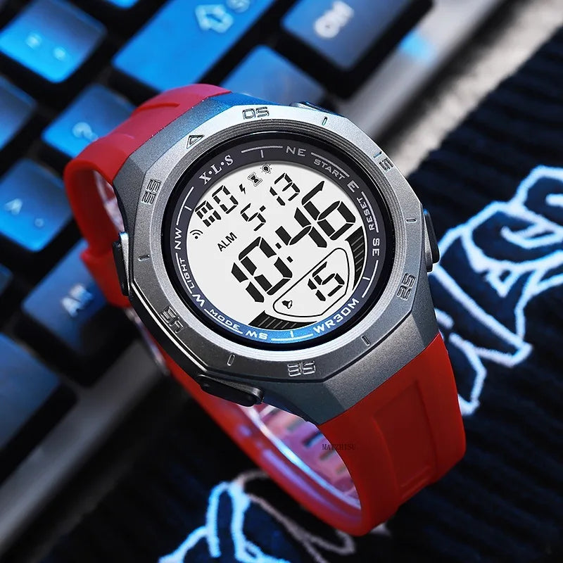 MAYZHISU Men's Sports Watch Waterproof LED Digital Wristwatches Stopwatch Alarm Clock Luminous Sport Watches for Man Teens