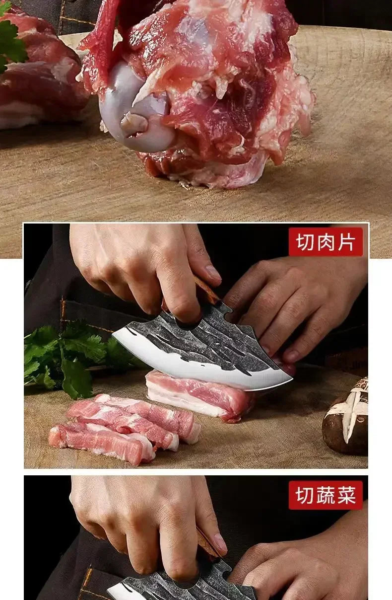 2024new Outdoor Pick Bones Dedicated Knife Hand-Forged Meat Cutting Knife Slaughter Professional Meat Selling Knife