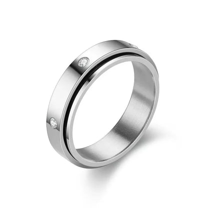 Anxiety Fidget Spinner Stainless Steel Black Rings Simple Titanium Steel Ring for Men Women High Quality Anti Stress Jewelry
