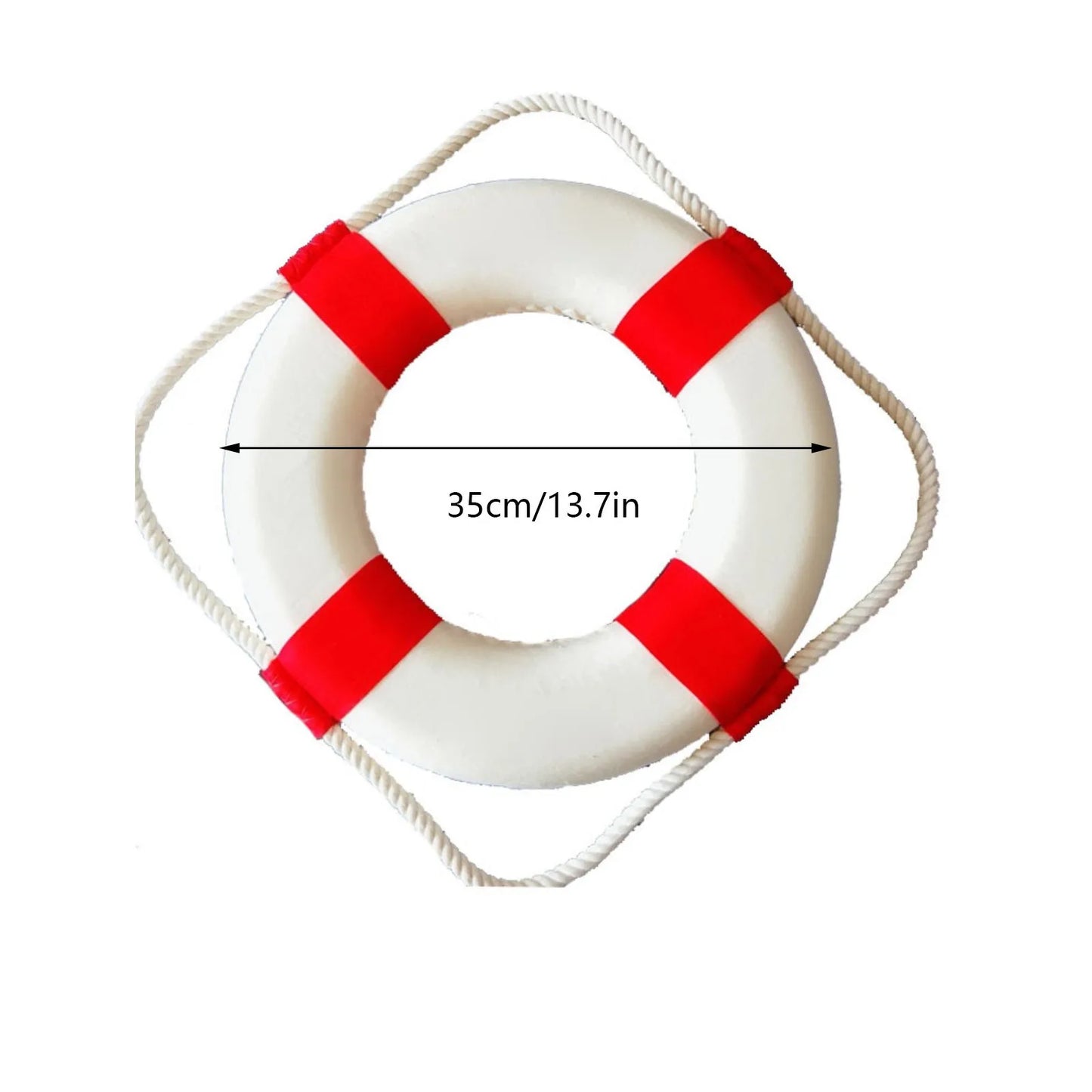Nautical Style Welcome Decorative Red Life Buoy Home Marine Beach Wall Decoration Life Buoy Crafts Living Room Decoration 2025