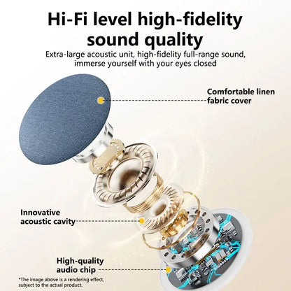 Głośnik Lenovo pod poduszkę do spania Bluetooth 5.4, dynamiczny dźwięk Hi-Fi, bezprzewodowy odtwarzacz muzyki, sprzęt do snu do łóżka