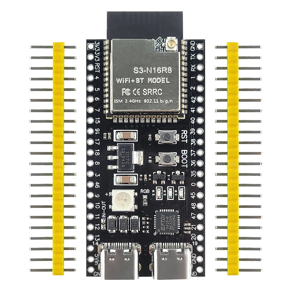 NEW ESP32-S3 Development Board with 2.4G Wifi BT Module for AI IOT DIY ESP32-S3WROOM1 N16R8 MCU 44Pin Type-C 8M PSRAM