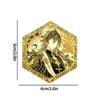 Genshin Impact Hard Enamel Pin Columbina Flins Odette Anastasya Badges Lapel Pin Cartoon Anime Brooches Backpack Decoration