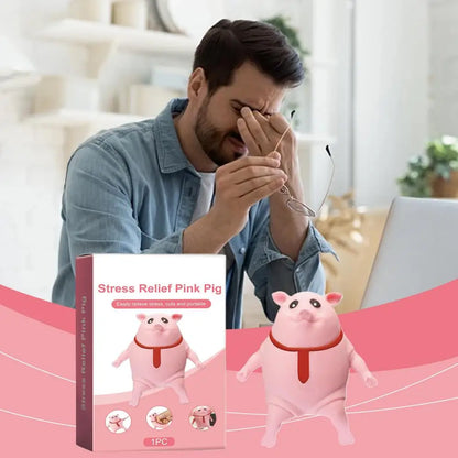Creative Strange Toy Pig Cartoon Cute Pink La La Pig Toy Vent Pig Whole Person Pinch Music Stress Relief Toy Squeeze Pink Piggy