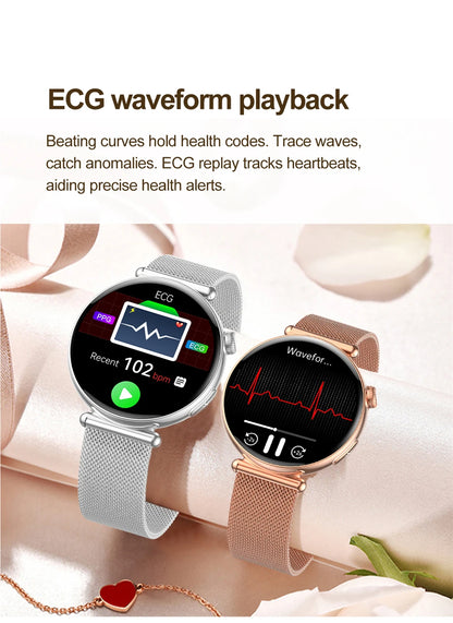 Smartwatch zdrowotny klasy pielęgniarskiej dla kobiet z ekranem AMOLED HD, wodoodpornością IP68, ciśnieniem krwi, połączeniami BT – modny zegarek dla kobiet