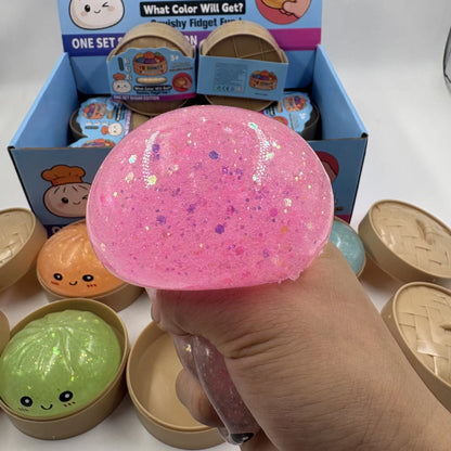 New Luminous Dumplings Squishy Expression Bun Toys Colorful Slow Rebound Simulation Stress Relief Bun Squeeze Toys