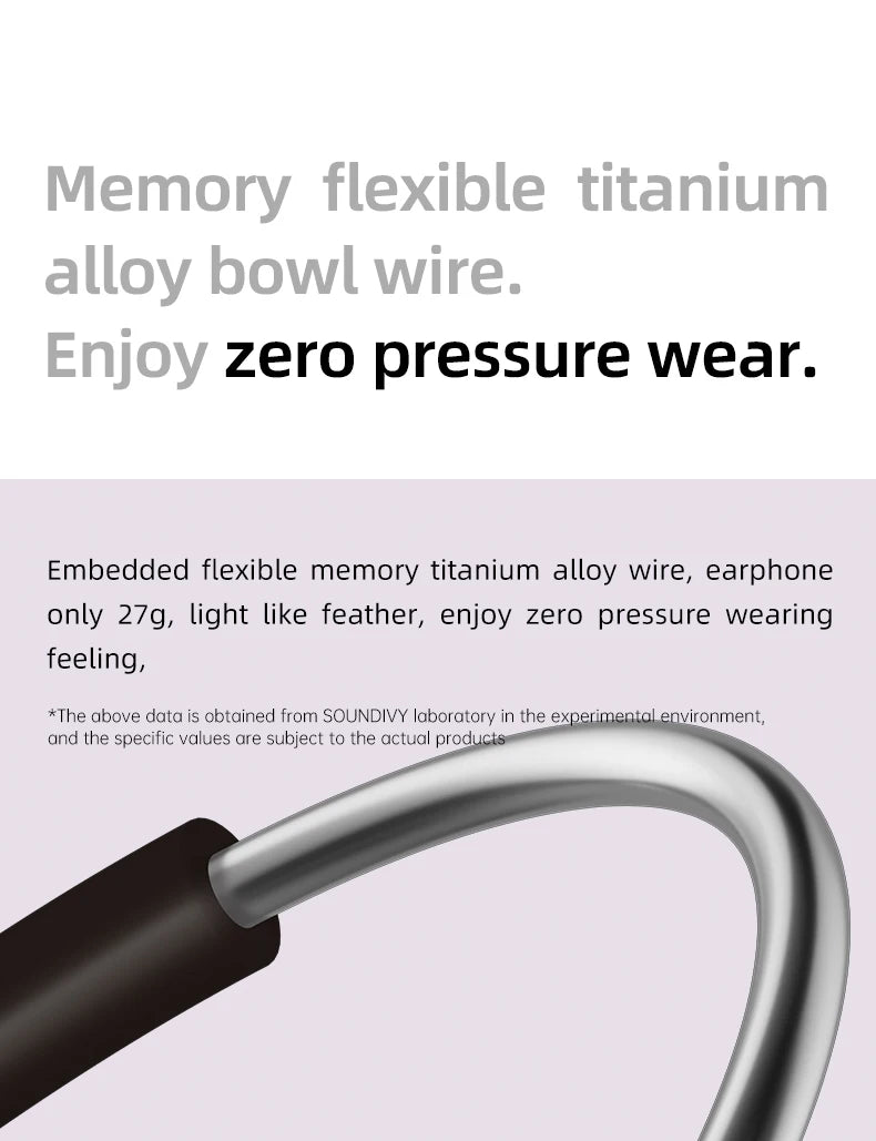 Słuchawki SOUNDIVY RS1 z przewodnictwem kostnym Bluetooth bezprzewodowe 32 GB pamięci Wodoodporne IPX8 Słuchawki sportowe do pływania i biegania