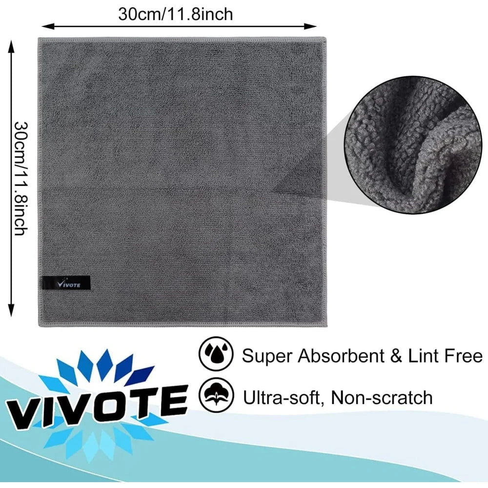 5/10pcs Kitchen Towel, Ultra-fine Fiber Light Gray Cleaning Cloth Set, Absorbent, Soft And Stain-removing Cloth