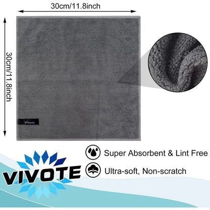 5/10pcs Kitchen Towel, Ultra-fine Fiber Light Gray Cleaning Cloth Set, Absorbent, Soft And Stain-removing Cloth