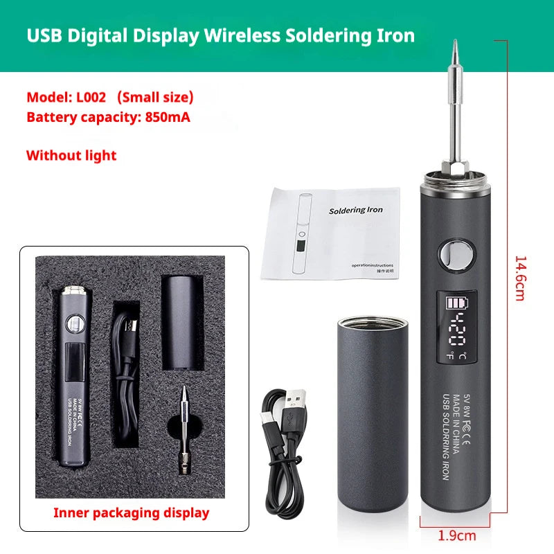1400mah USB Soldering Iron Wireless Charging Electric Soldering Iron Fast Charging Rechargeable Portable Repair Welding Tools
