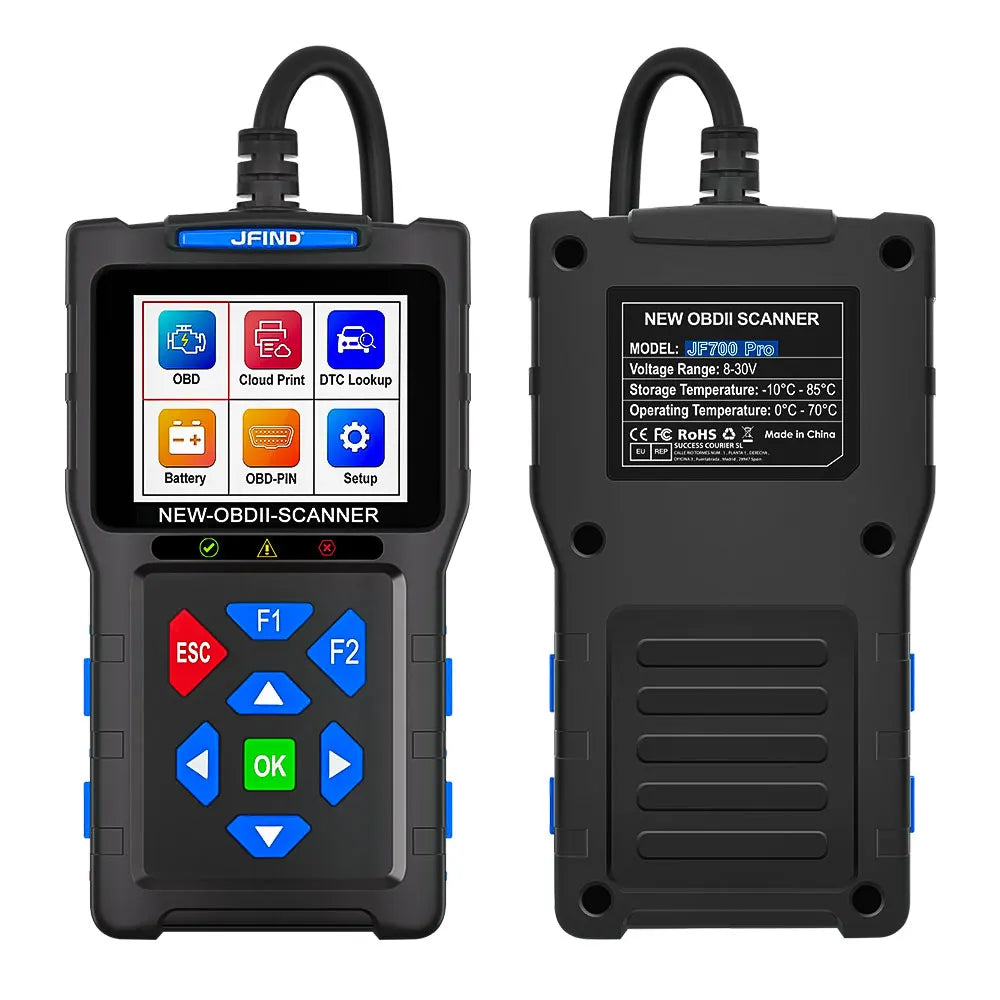 OBD2 Scanner Fault Code Reader JFIND JF700 Car Motorcycle OBDII Diagnostic Tools Voltage Charging Test for Yamaha Honda ELM327