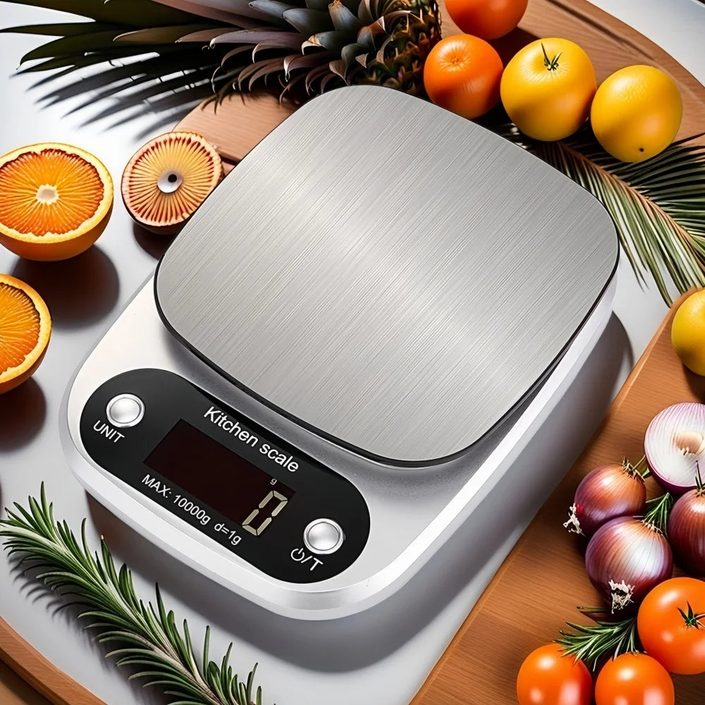 Digital Kitchen Scale Stainless Steel LCD Electronic Food Scale Jewelry Coffee Baking Portable High-quality Kitchen Tool 10kg/1g