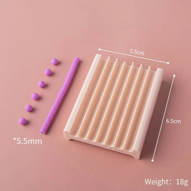 2-in-1 Rubbing Strip Soft Ball Mold Pottery Hand Rolling Shaping Maker for Clay Bead DIY Jewelry Earring Handmade Craft Supplies