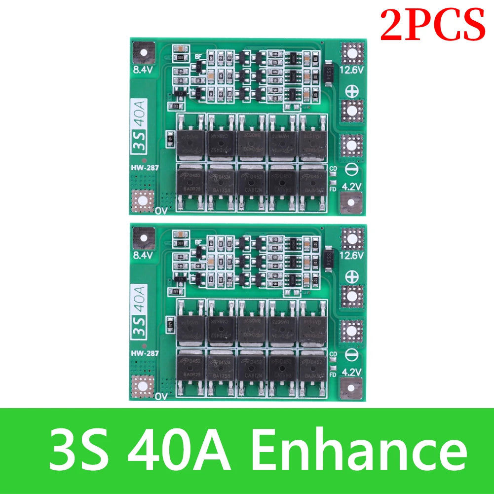 BMS 3S/4S 5A 10A 20A 25A 40A 60A Płytka zabezpieczająca ładowarkę do akumulatorów litowo-jonowych 18650 do wiertarki 12 V z funkcją wzmocnienia/balansu